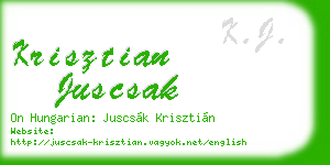 krisztian juscsak business card